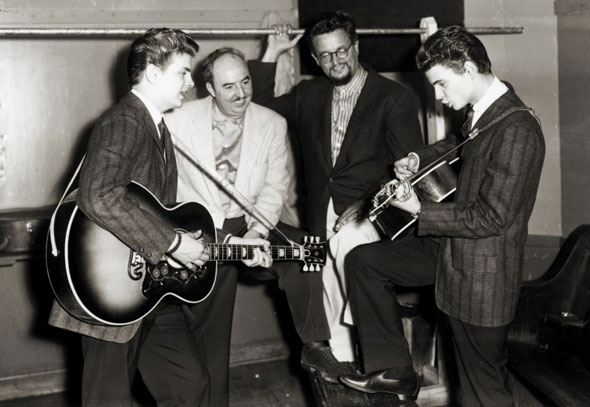 Composer Boudleaux Bryant with Everly Brothers